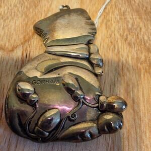 Vintage Gorham Cat Silver Plated Christmas Ornaments set of 3 heavy quality